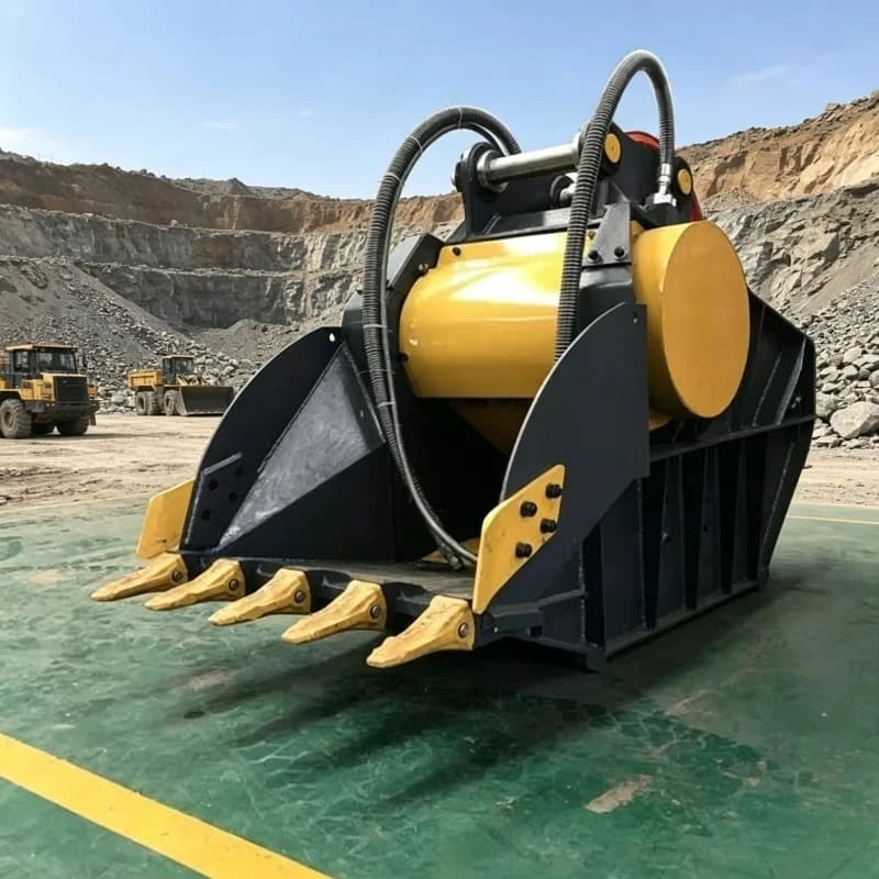 Multifunctional Concrete Crusher Bucket Adjustable Excavator Jaw Crusher Bucket for 19T Excavators Jaw Plate Customized