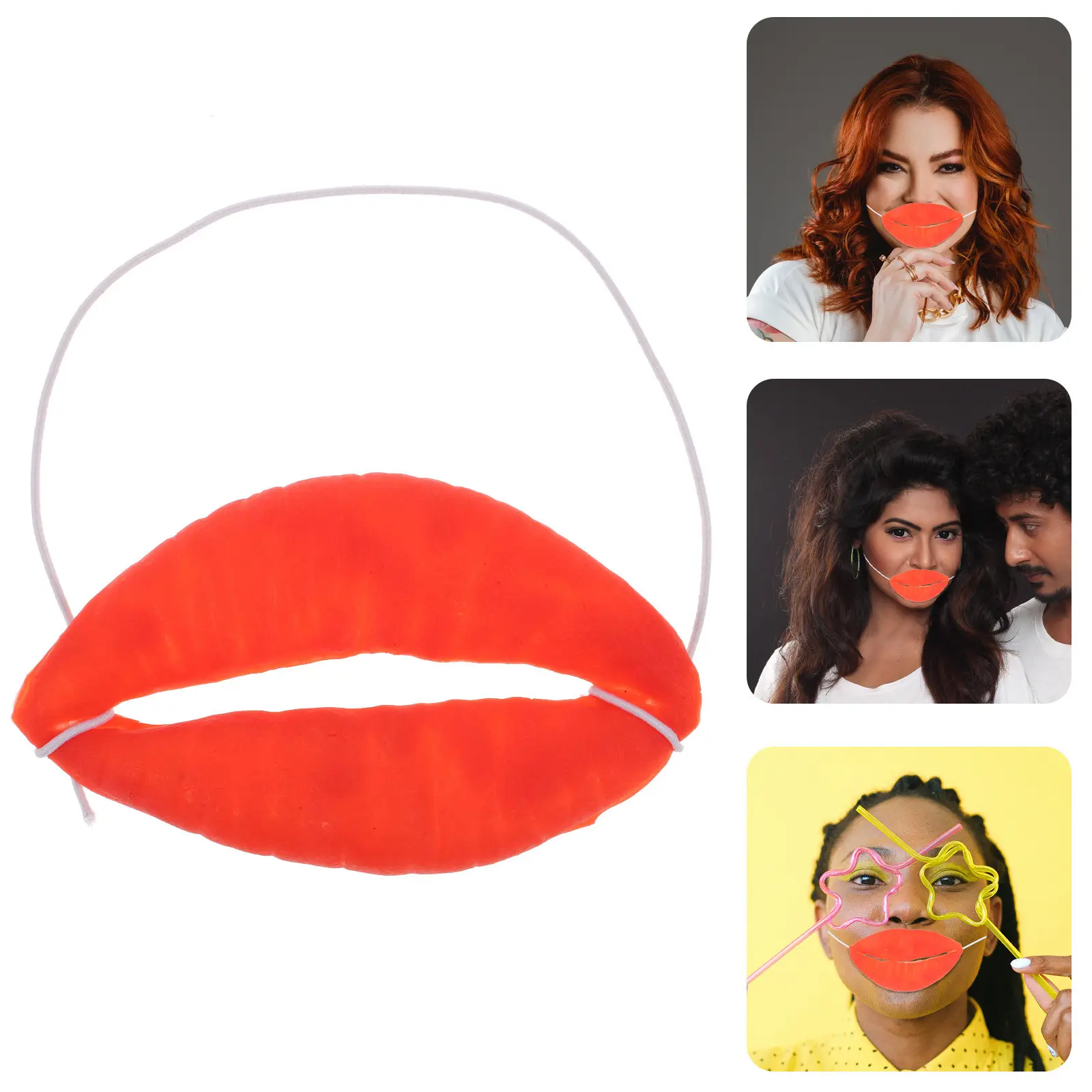 

Halloween Sausage Mouth Big Lips Red Latex Funny Cartoon Halloween Party Supplies Masquerade Props Decor Festival