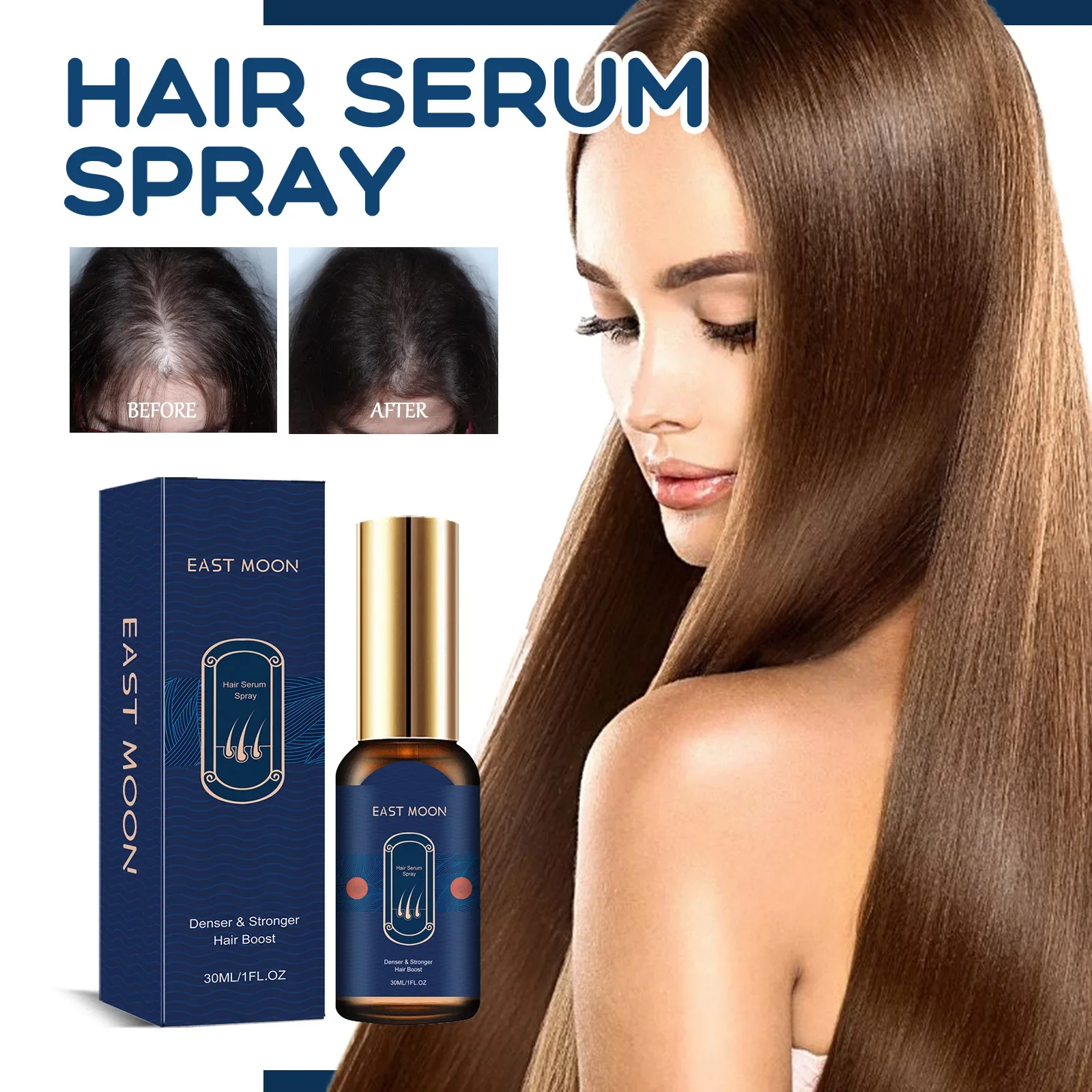 

30ml East Moon Hair Care Spray Hairs Repair Damaged Moisturizing Nourishing Scalp Anti-Hair Loss Hair Fixing Hair Care Spray