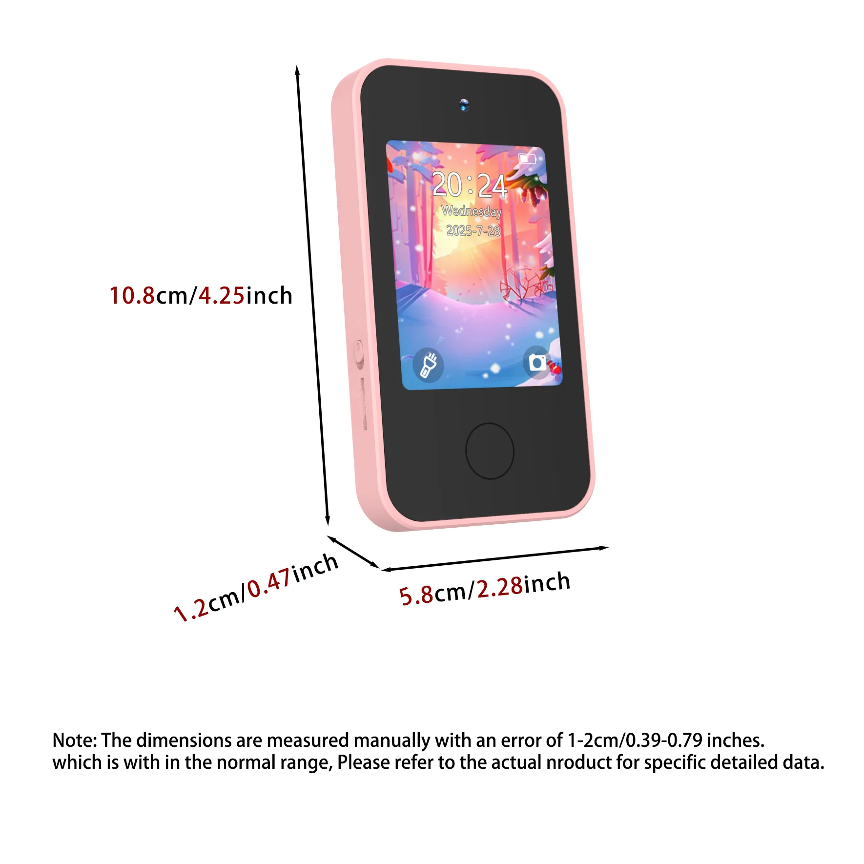 kids smartphone with dual cameras, kids' camera, 1080p video recording, educational games, torchlight and more – pony design