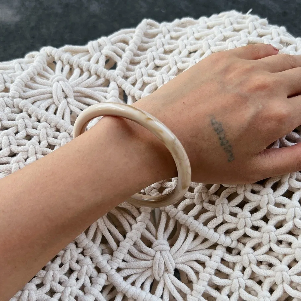 New Resin Acrylic Bangle Bracelet Round Shape 4 Styles Thin Bangle Multi Layer Stacking Bangle Women
