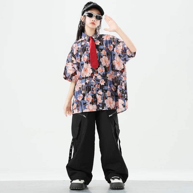 Jungen Hip Hop Kleidung Weste Drucken T-shirt Cargo Hosen Mädchen Street Dance Kleidung Sets Kinder Jazz K-pop Kostüme Kinder streetwear
