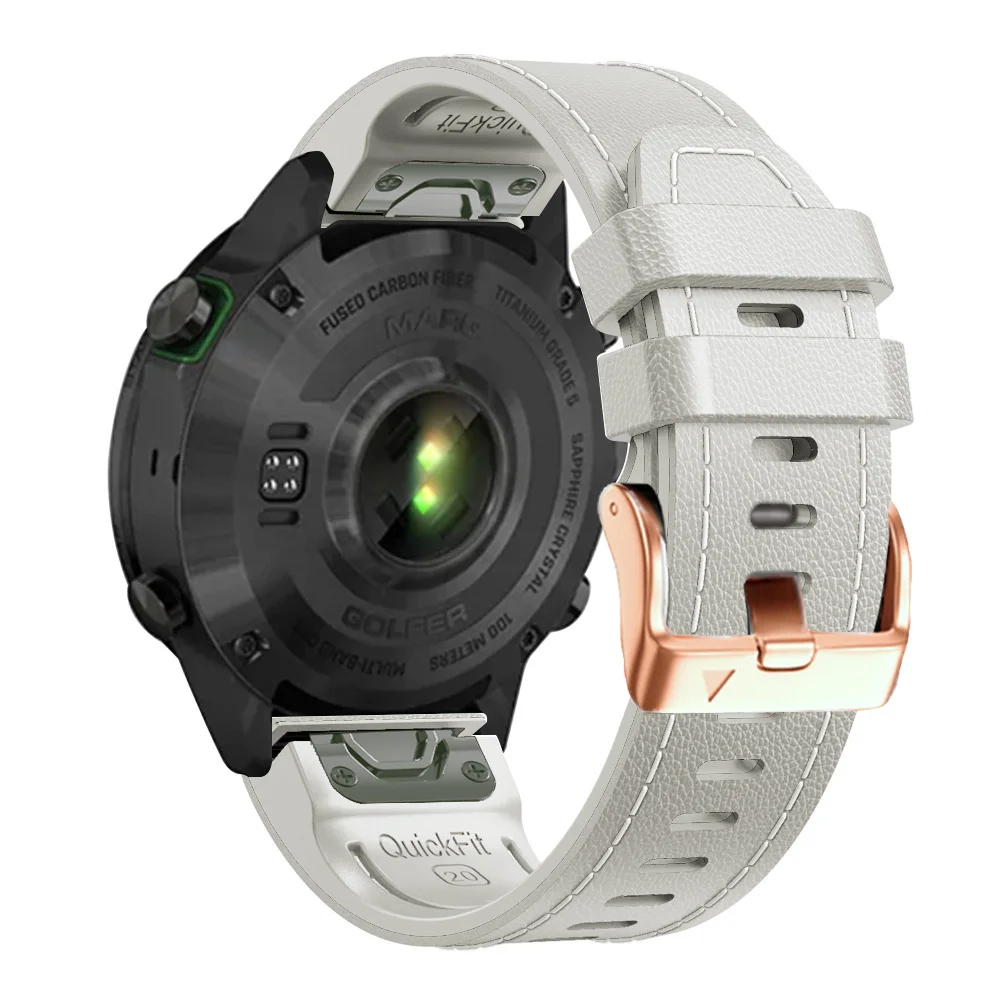 For Garmin Fenix 7S/7S Pro 6S/6S Pro 5S/5S Plus 20mm Strap For Epix Pro Gen 2 42mm Silicone Leather Bracelet Watch Band Women