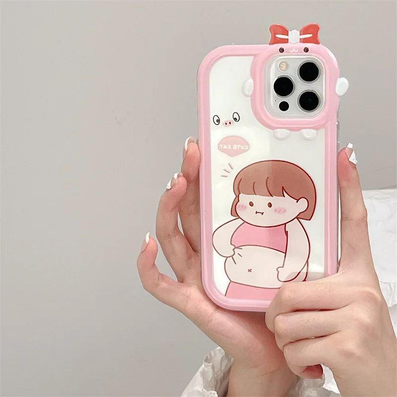 Cute Girl Case For Samsung S23 Ultra A54 A53 5G Silicon Cover Galaxy A52 A52S 5G A14 A13 A34 A32 A51 A12 A21S A11 A03S A04E Case