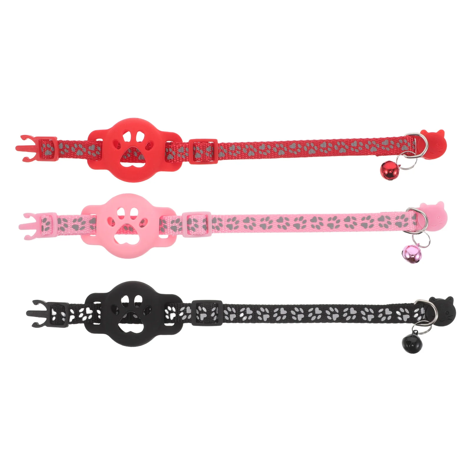 

3pcs Kitten Tracker Holder Reflective Cat Safety Collar Puppy Tracking Band With Bell - Pet Tracking Collar For Outdoor Use
