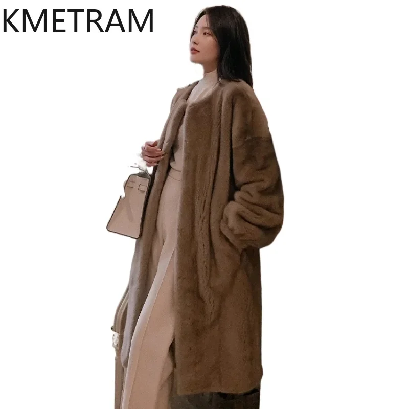 Natural Mink Fur Jacket High Quality Long Fur Coat Women Luxury Clothes New Arrivals Jackets for Winter 2024 Fourrures Femmes