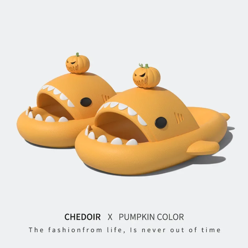 2024 Summer Adult Shark Couple Slippers for Men&Women Beach Shoes Indoor Cartoon EVA Shoes Bathroom Flat Shoes Non-Slip Sandals