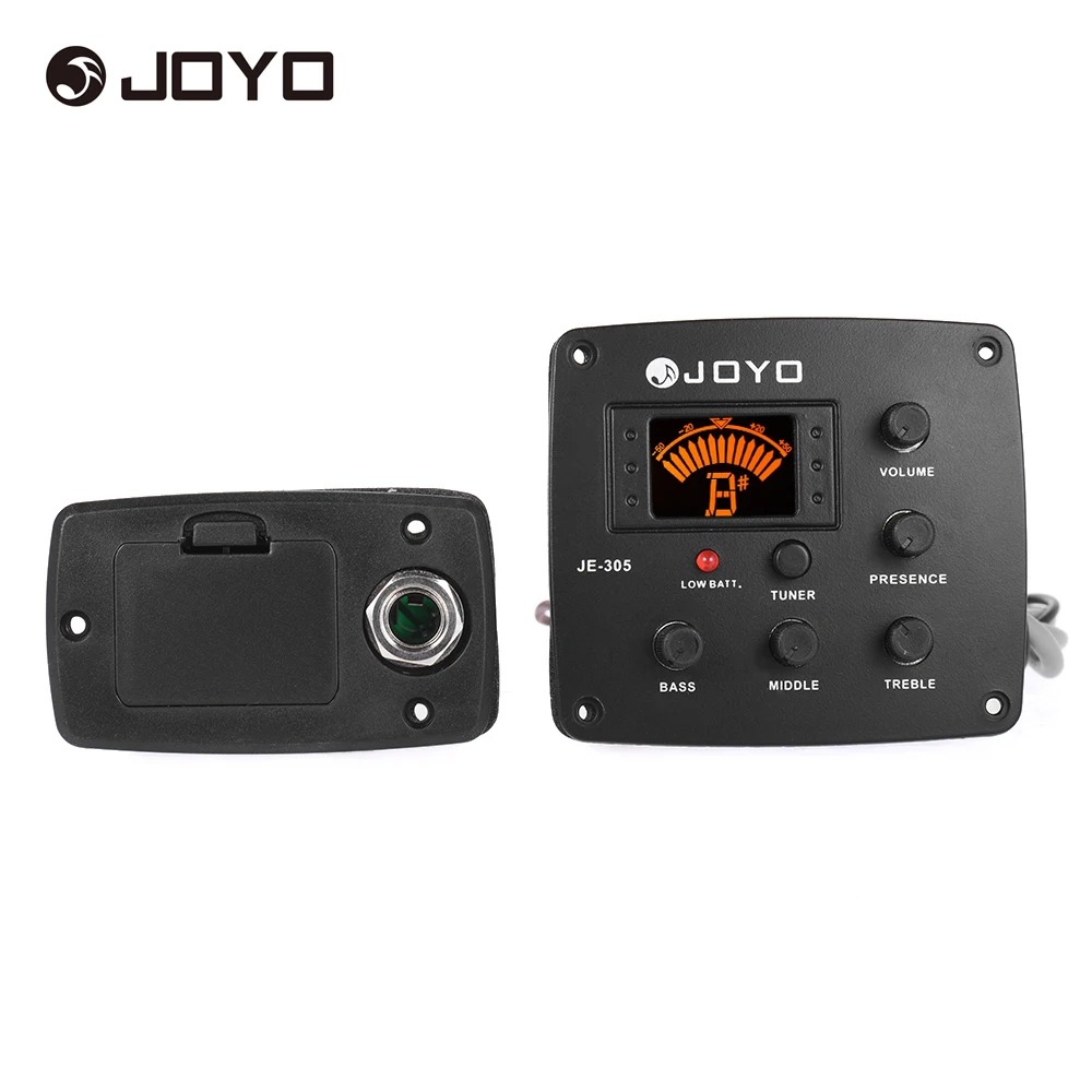 JOYO JE-305 Acoustic Guitar Piezo Pickup EQ Equalizer Tuner System Preamp 4-Band with LCD Display