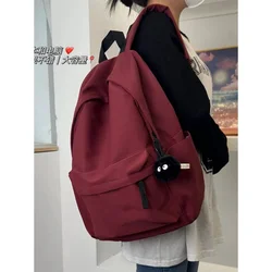Korean Styleinsbag Female Middle Student Large Capacity Simple Solid Color Backpack Junior High School High School
