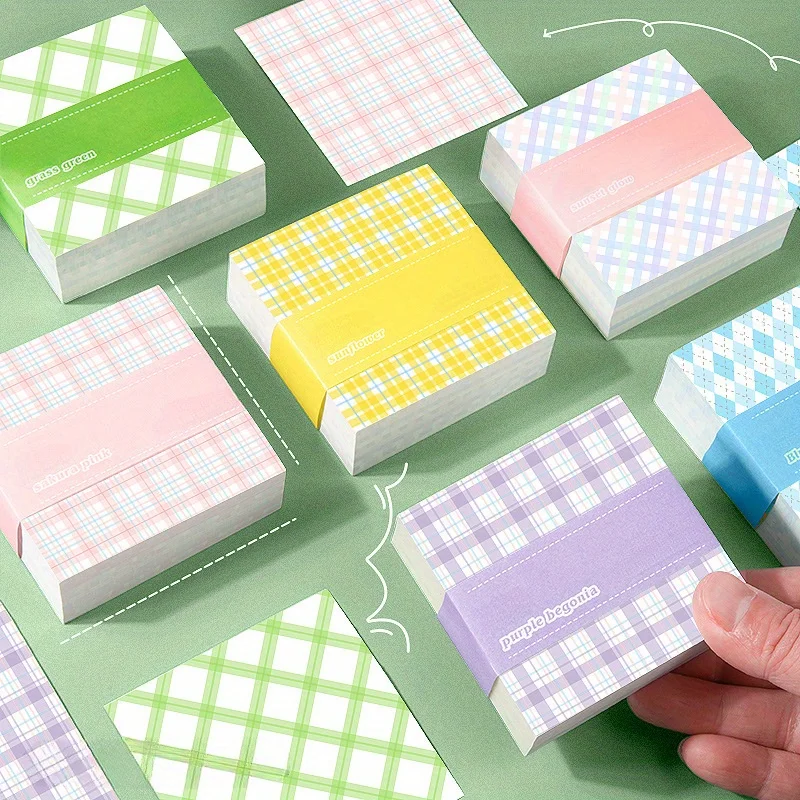 Box of 200 thick sticky notes | 6 series of color sticky notes | very suitable for school and office use | plaid tribal design - view 2