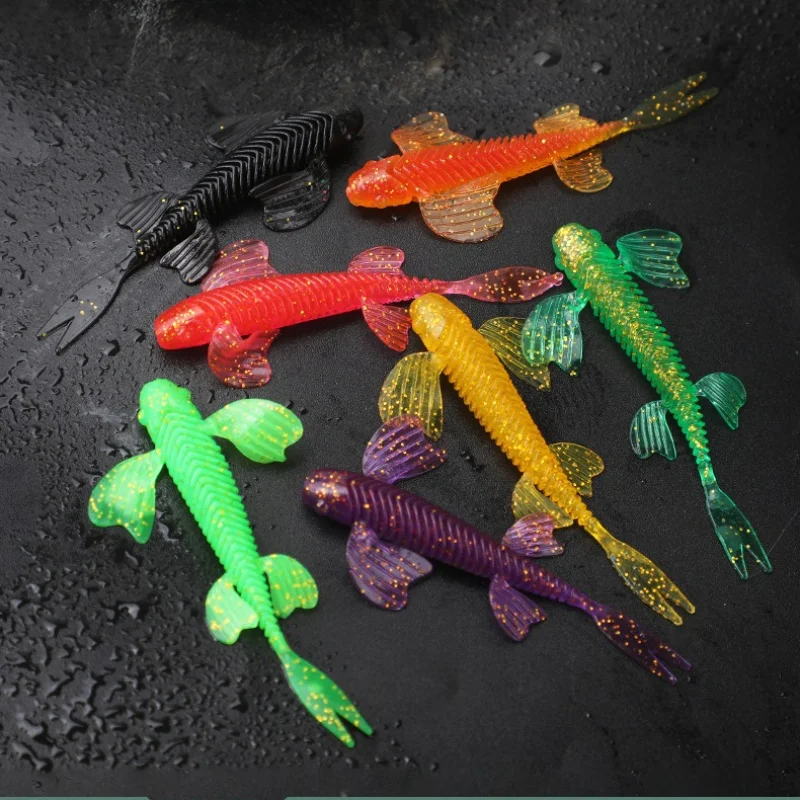 BILLINGS 10-teiliges Set schwimmender Schmetterlings-Schwanzgabelköder, weiche Kunstköder, vielseitige Köder – Detail 3