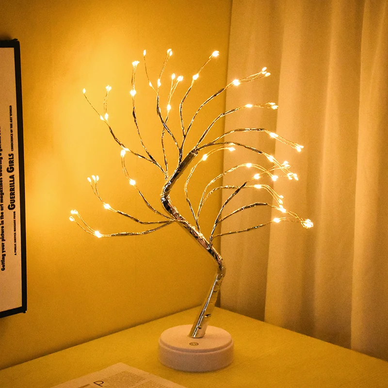 108 LED Warm White Tree Lights USB/Battery Operated Atmosphere Lighting Decoration Home Bedroom Wedding Party Christmas Decor