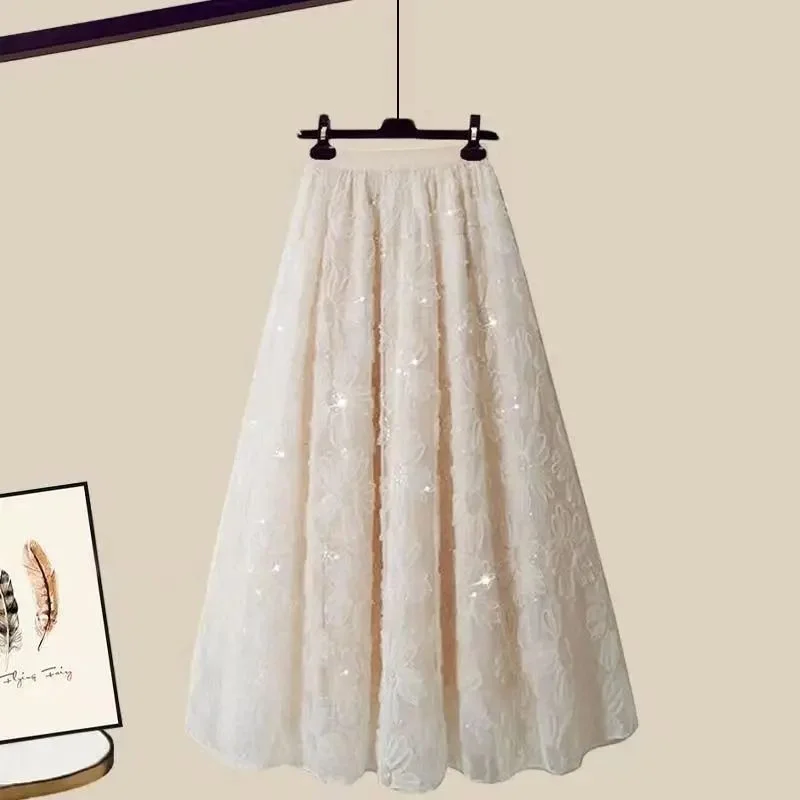 

Весенний женский комплект из двух предметов с юбкой большого размера, лоскутный шикарный комплект Faion, зимняя женская одежда среднего возраста, ансамбль