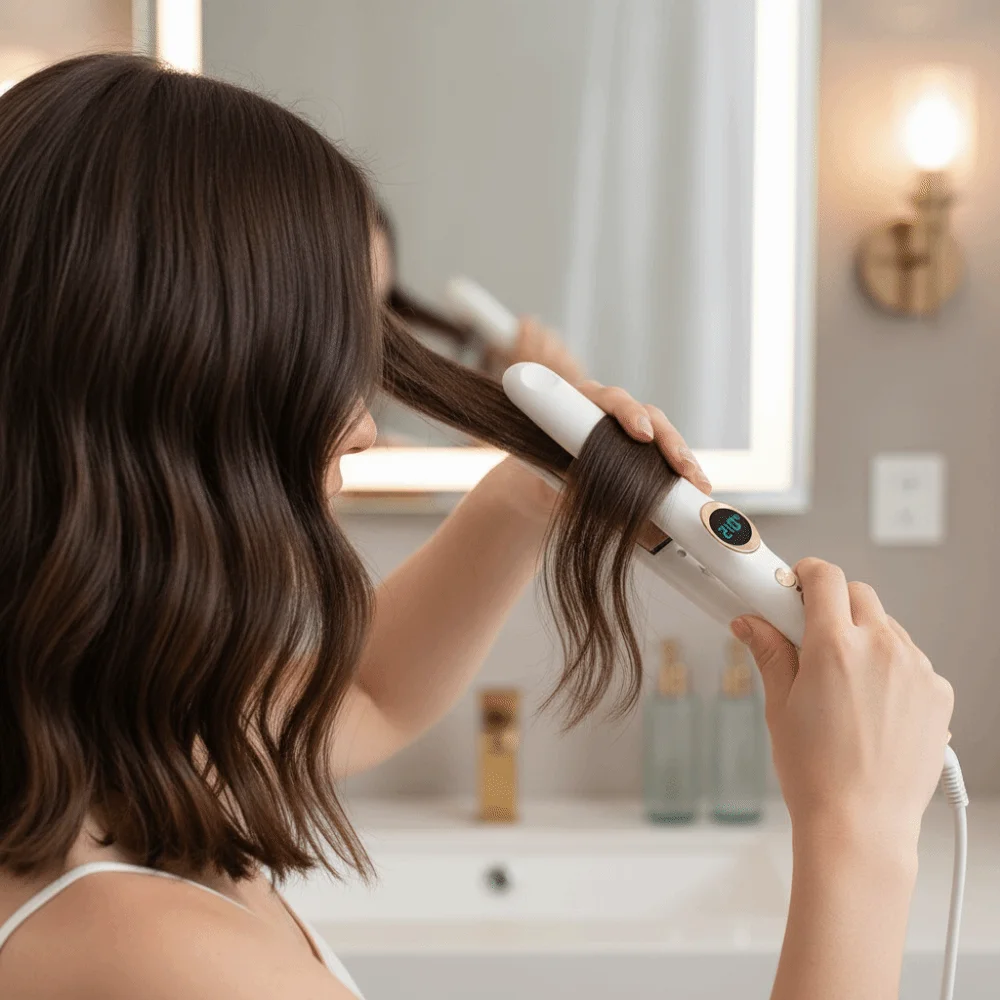 Ceramic Plates Negative Ion Straightener Quick Heating Damage Free Electric Hair Straightener 12 Level Temperature Control
