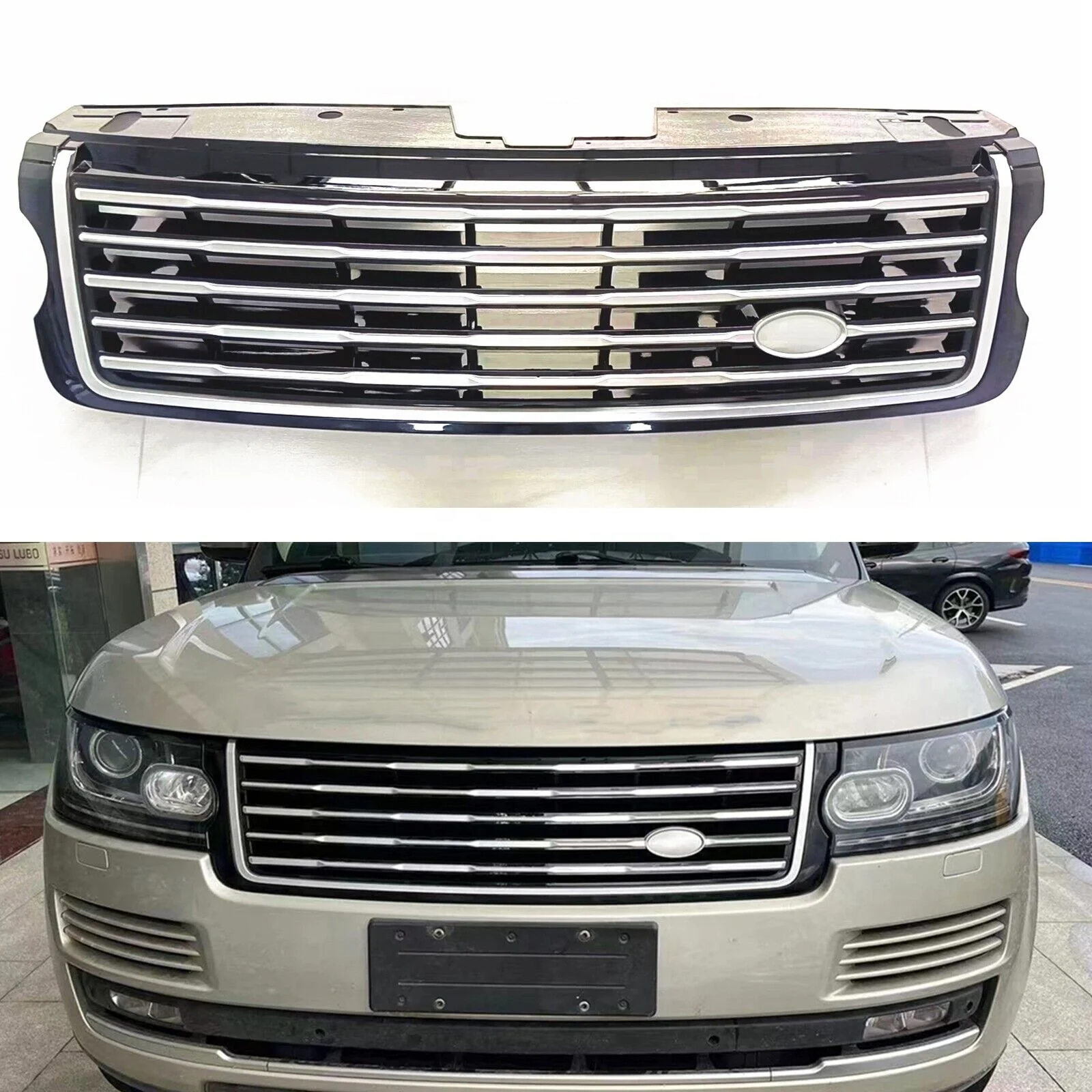 For Range Rover vogue 2013-2017 grille upgrade to 2023 SV version look, black, silver