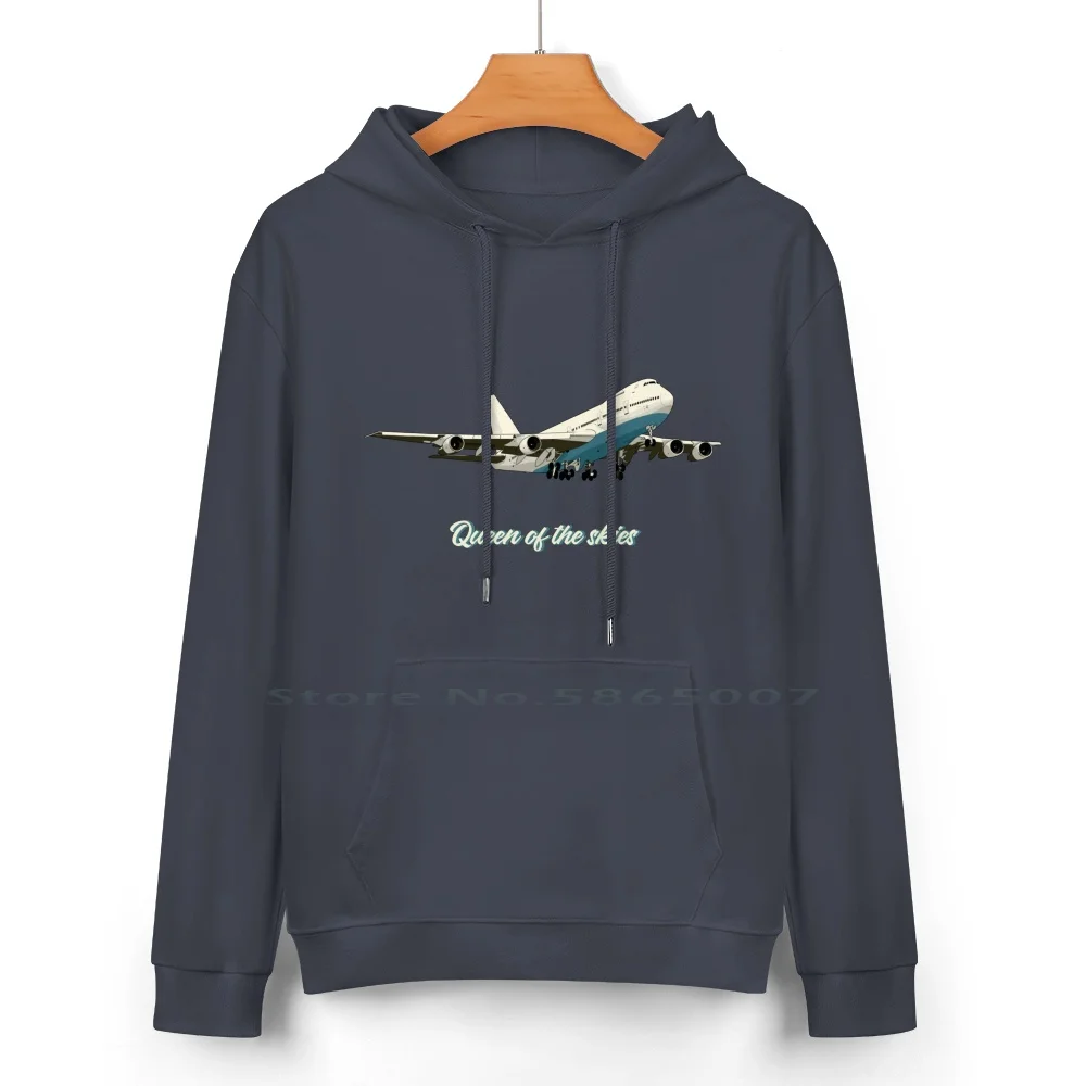 Königin des Himmels Boeing 747 Kapuzen pullover aus reiner Baumwolle 24 Farben B747 Boeing 747 Flugzeuge ästhetische Flughafen Königin des Himmels