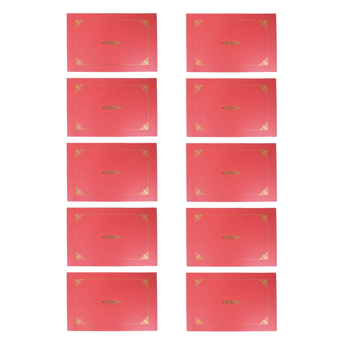 10Pcs Certificate Holders Gold Foil Border Elegant Document Covers for A4 Awards Diplomas Office School Protection Folder
