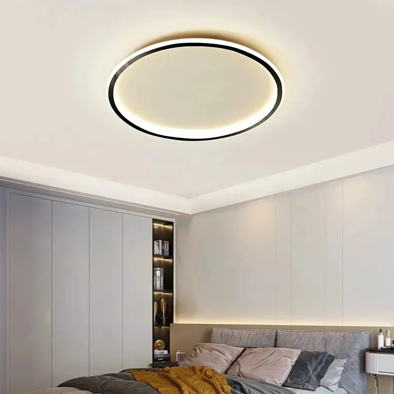 Plafoniera circolare moderna ultra sottile LED dimmerabile con telecomando Soggiorno Sala da pranzo Camera da letto Corridoio Portico Lampade da soffitto