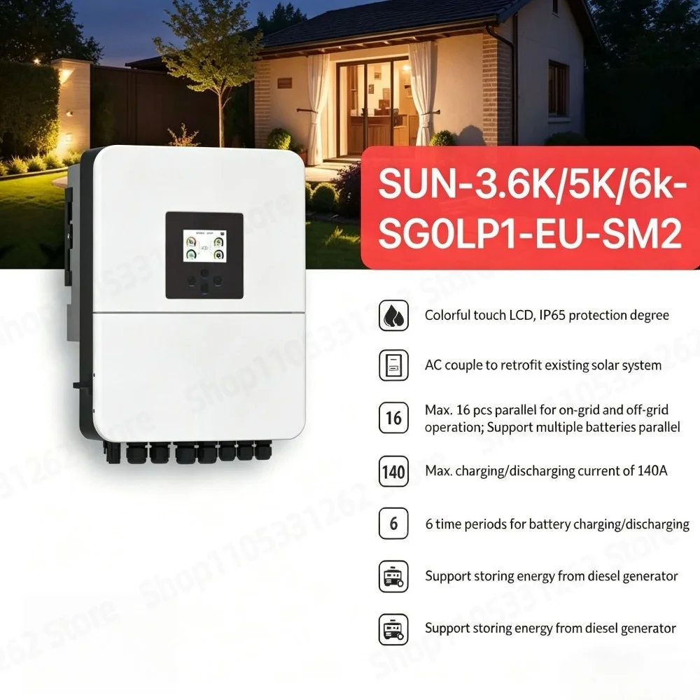 Hybrid Solar Inverter High Power 5 6kW New Energy PV Inverter