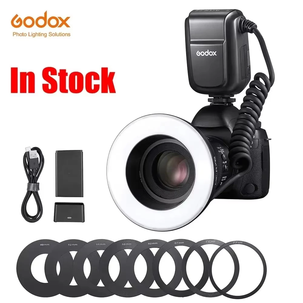 Godox MF-R76 RING76 5000K Macro LED Ring Light Speedlite Flash Light for Sony Canon Nikon Camera 5D 6D 7D 60D 70D 80D D850 A7MIV