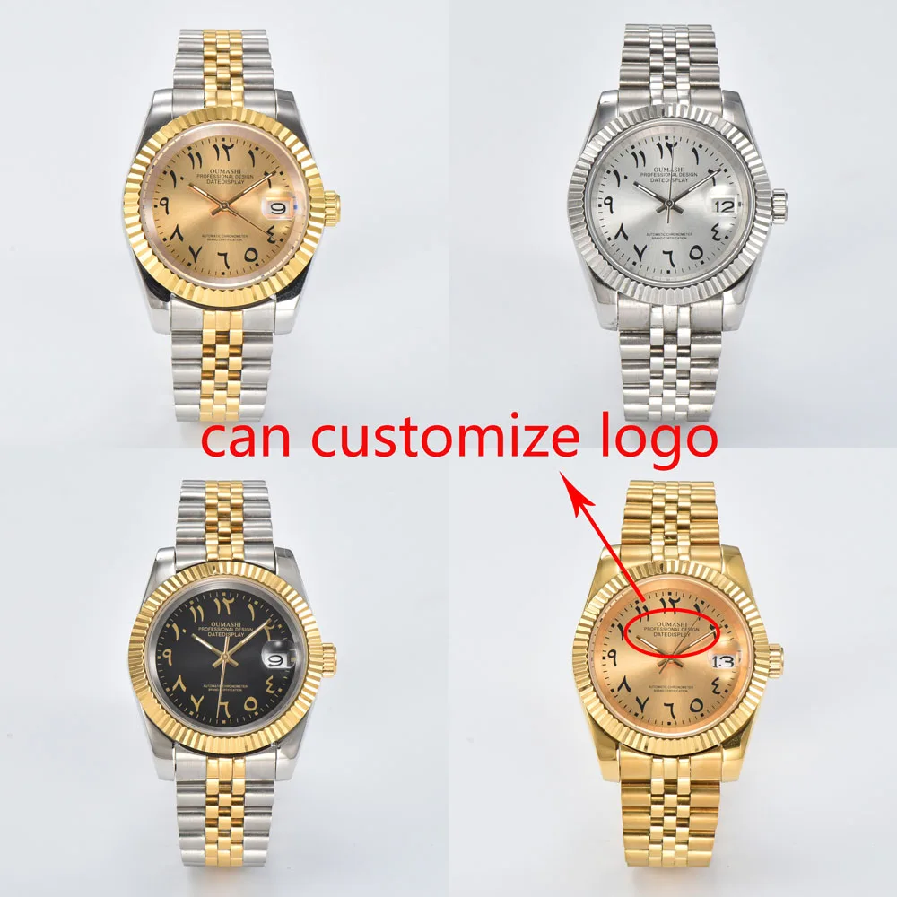 นาฬิกาข้อมืออัตโนมัติขนาด 39 มม. รุ่น NH35 สำหรับผู้ชาย พร้อมกลไกอัตโนมัติแท้จากญี่ปุ่น NH35 แสดงวันที่แบบอารบิก_นาฬิกาแบบ just watch สามารถปรับแต่งโลโก้ได้