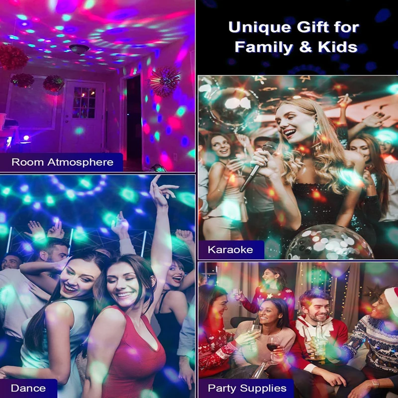 RGB Strobe Stage Night Light for Home KTV Party Club Bar Dance Christmas Gift Lighting Effect Sound-activated Disco Ball Lamp