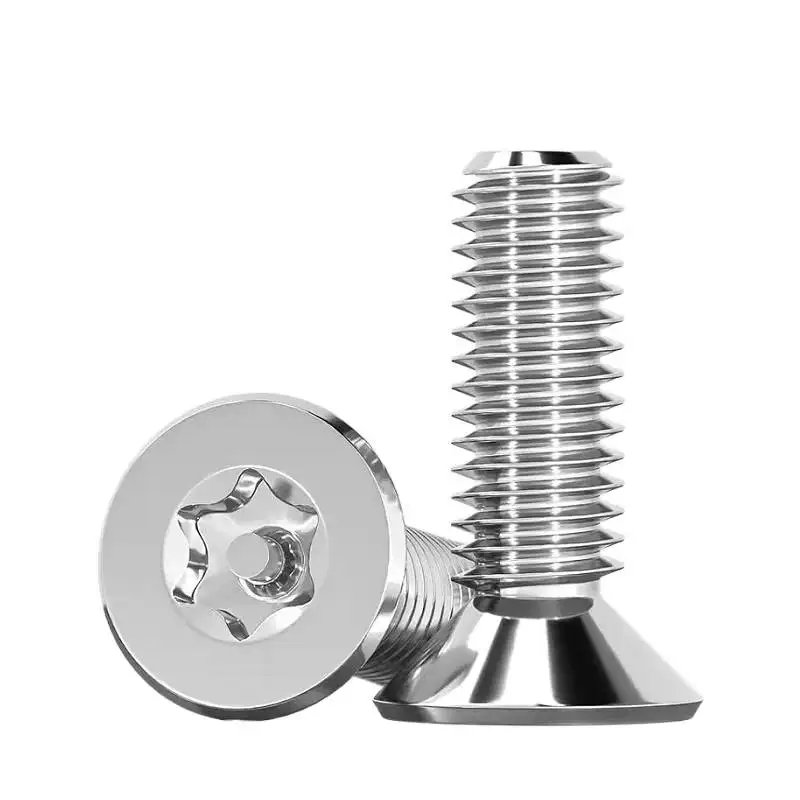 M8 M10 M12 304 Stainless Steel Torx Flat Countersunk Head with Pin Security Screws Tamper Proof Anti Theft Bolts with Key