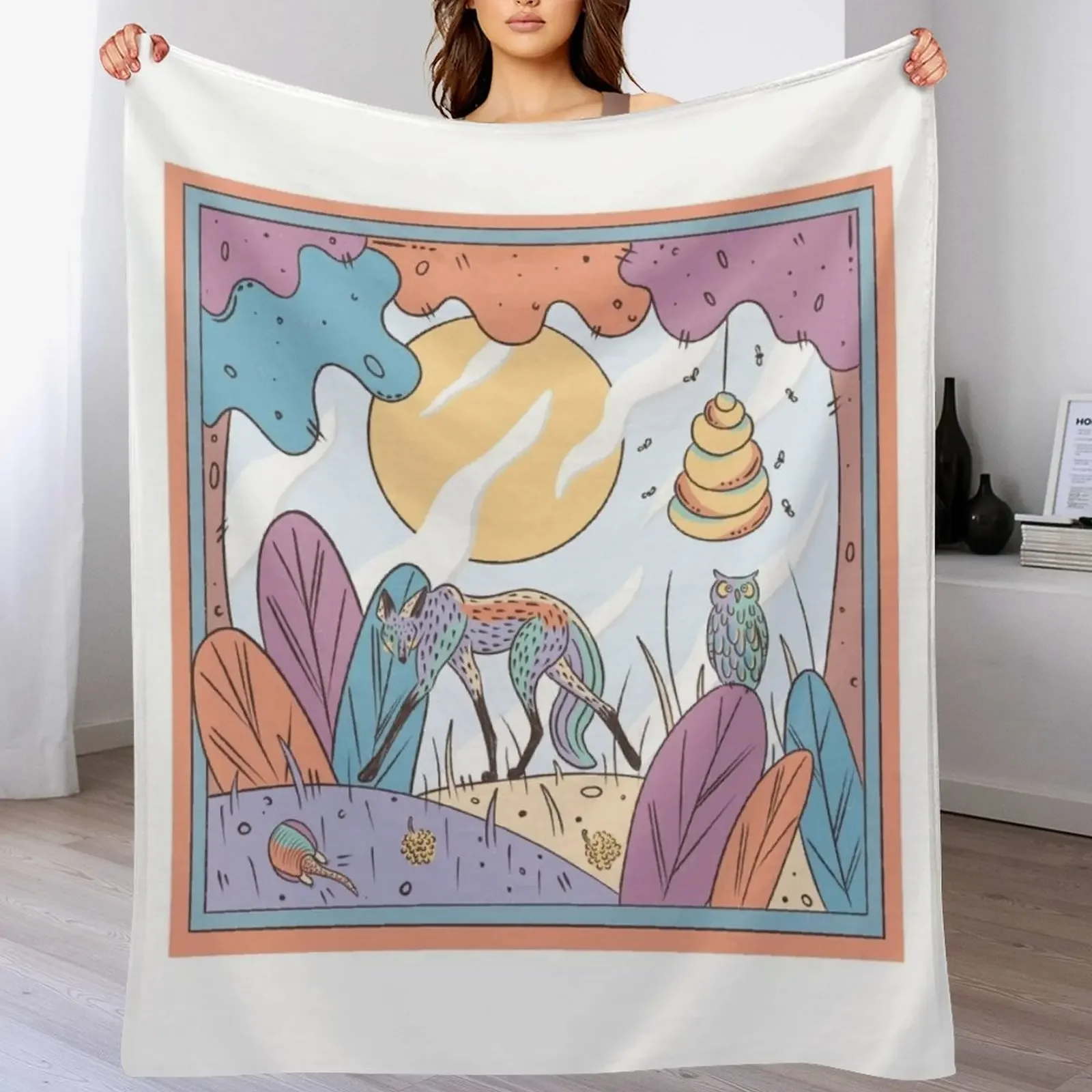 

Maned Wolf Throw Blanket Cozy Light Blanket for Travel Camping Picnic