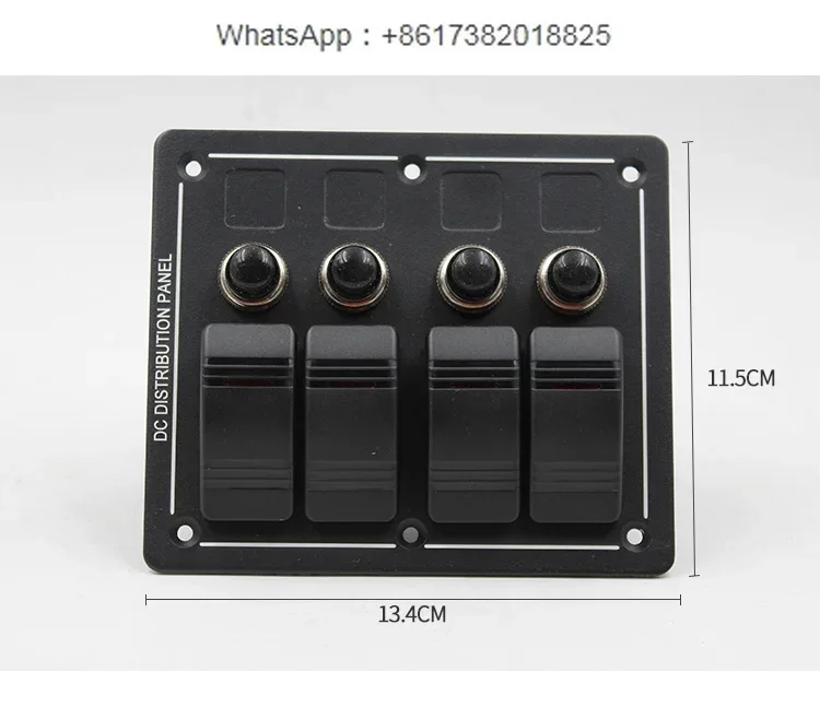 

RV modified switch panel waterproof yacht led light rocker switch 12-24V aluminum plate overload protector