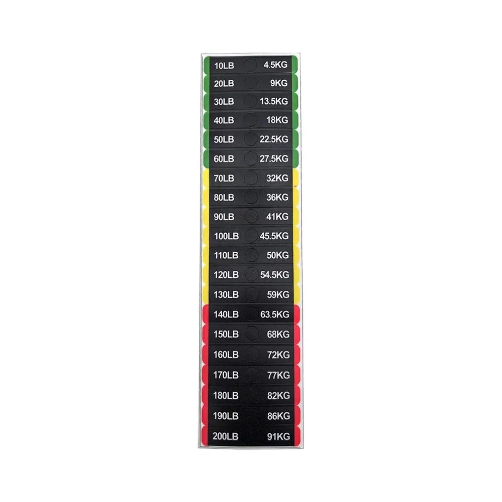 Cable Machine Decals Gym Weight Stack Labels Waterproof Plastic Material Fade Proof Design Black For Weight Plates