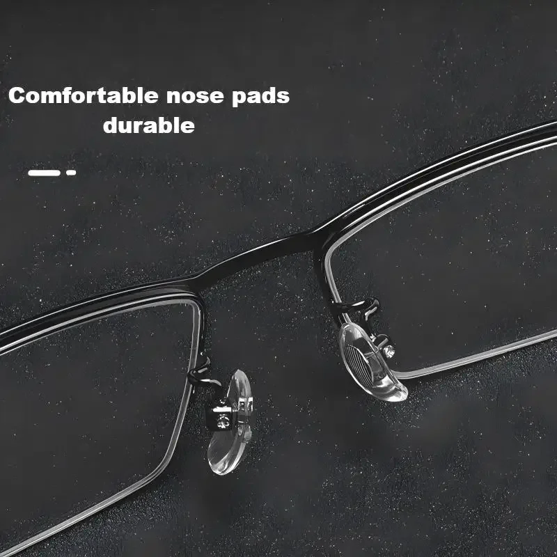 NOWSEE Kacamata Setengah Bingkai Kasual Pria Baru, Kacamata Baca Anti Cahaya Biru, Kacamata Resep Miopia, Kacamata Progresif