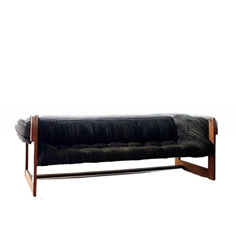 

French retro, black sofa, simple sofa living room, bedroom versatile
