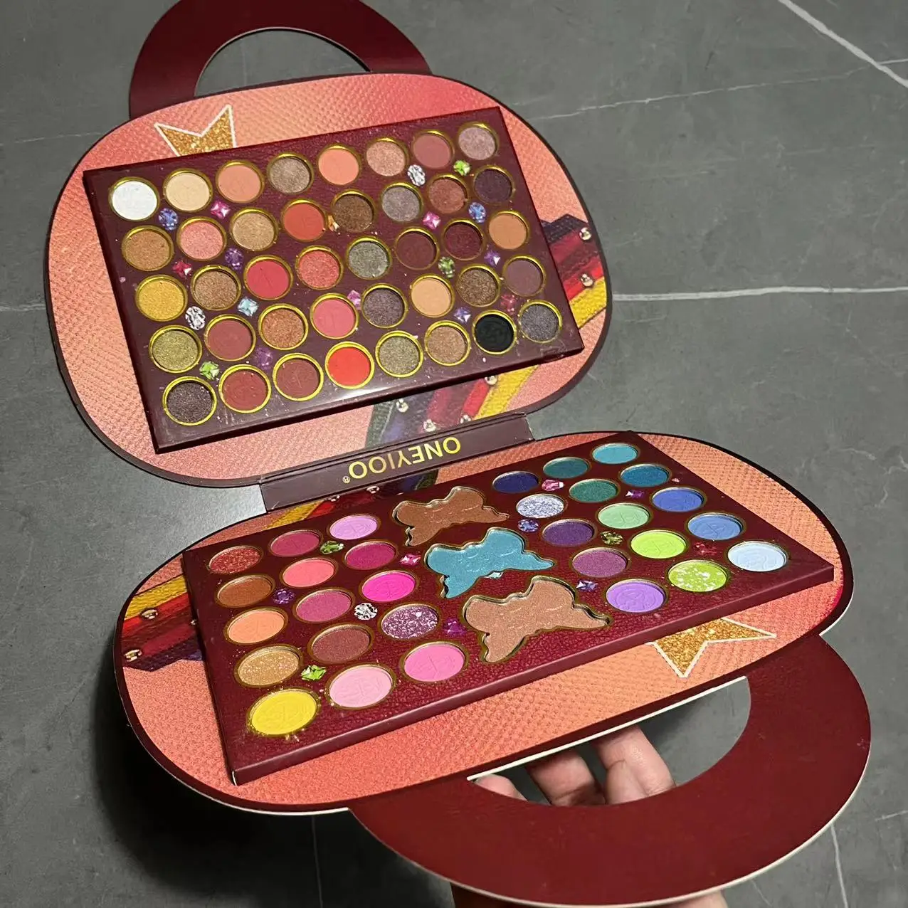 73 Farben Pack Tasche Spotlight eye Schatten Palette bunte Künstler Schimmer Glitter matt Pigment Pulver gepresste Lidschatten Make-up-Kit