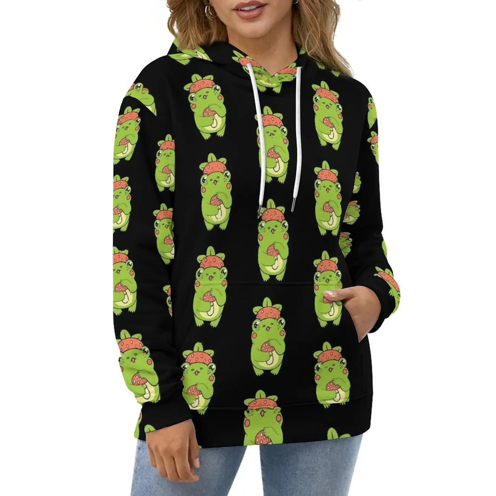 

Kawaii Frog Hoodies Animal Strawberry Streetwear Casual Hoodie Long Sleeve Aesthetic Custom Sweatshirts Big Size 5XL 6XL