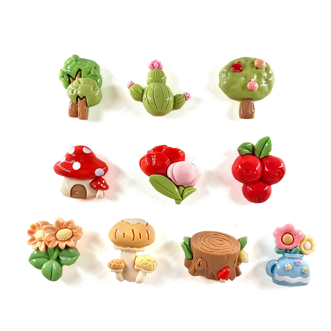 10pcs Forest Flower Mushroom Tree Trump Fridge Magnet Whiteboard Refrigerator Megnetic Message Post Home Kitchen Decoration