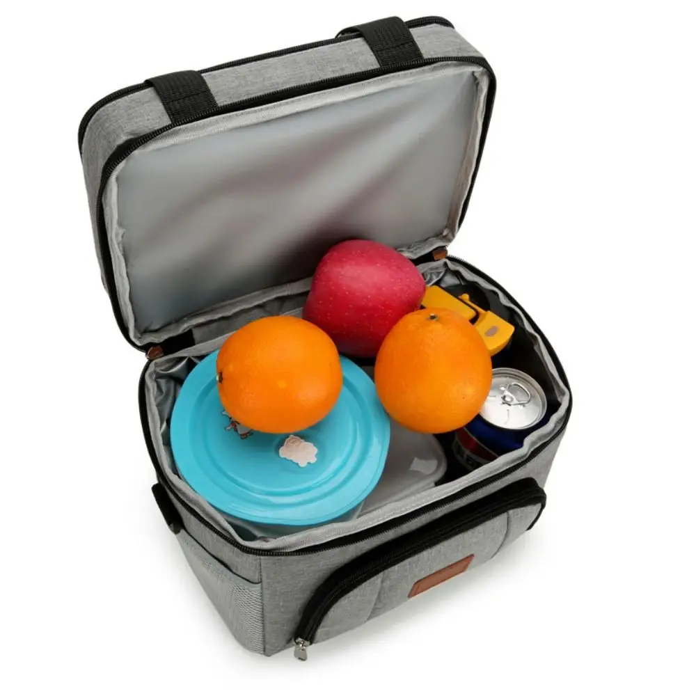 Creative Ox ผ้าถุงอาหารกลางวันฉนวนสีทึบอาหารกระเป๋า Tote กระเป๋าสแควร์การ์ตูนสัตว์นมแม่กระเป๋าผู้หญิง