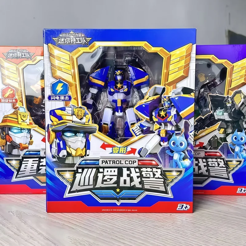 Nuevo Miniforce 7 Super Power Ranger Robot transformador figura de acción patrulla Mecha juguete para niños regalo de cumpleaños