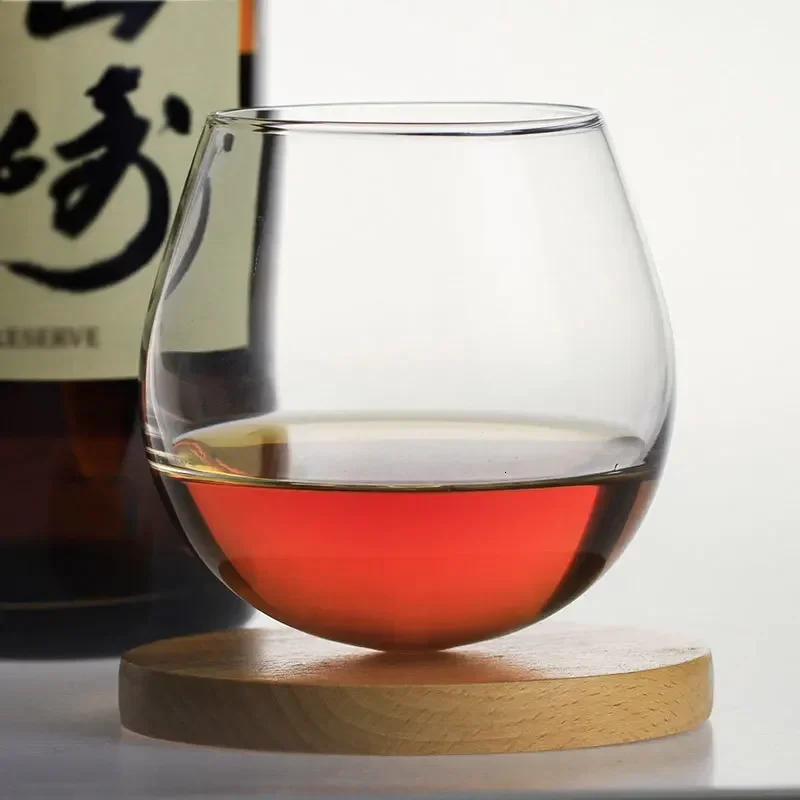 Slow Roll Whisky Cup Rock Fund Wine Glass Japanese Style Wooden Tray Whiskey Rum Glassware For Bar Household Party Crystal Vasos image 4