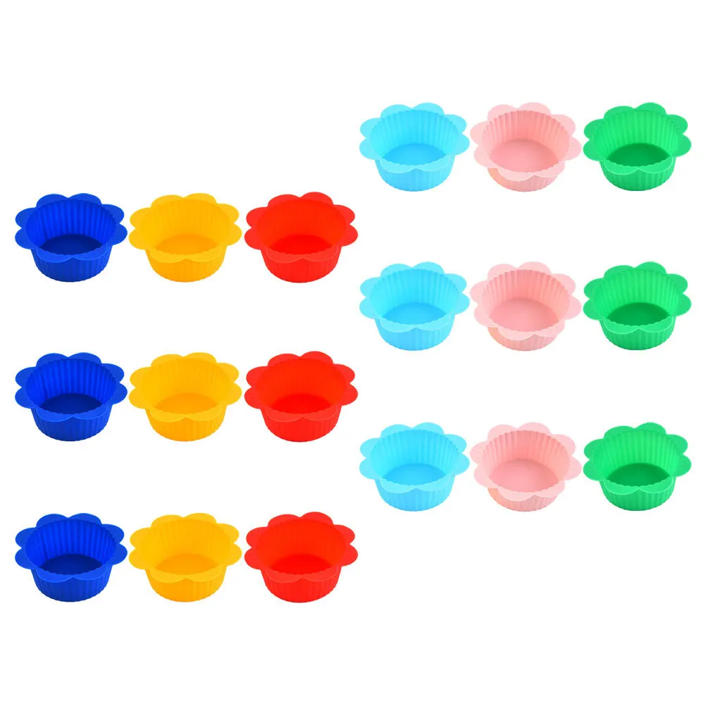 

18Pcs Silicone Muffin Liners Reusable Baking Cups Greaseproof Cupcake Holders for Oven Microwave Dishwasher Baking Cups