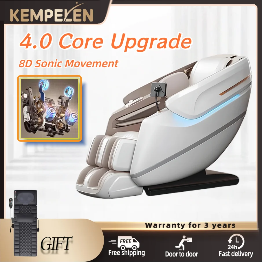2026 8D Sonic Massage Chair with 4.0 Core Upgrade & 4D Hands | SL Track, Zero Gravity & Leg/Foot SPA
