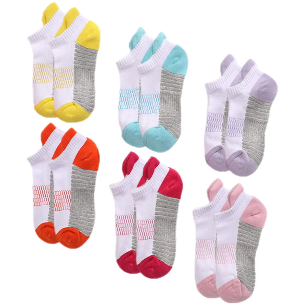 6 أزواج من جوارب الكاحل القطنية الناعمة للجري، جوارب قصيرة سميكة مبطنة ومضادة للانزلاق للرجال والنساء والرياضات #5