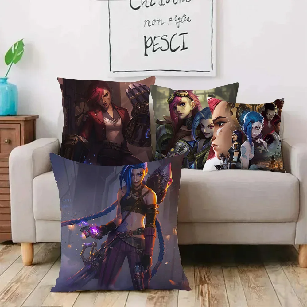 A-Arcane LeagueS Pillow Covers Cartoon Sofa Decorative Home Double-sided Printing Short Plush Cute Cushion Cover