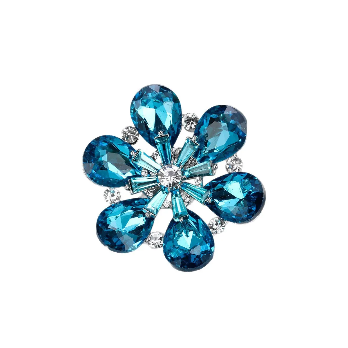 

Fashionable And Shiny Rhinestone Three-Dimensional Flower Brooch For Ladies And Men, Charming Party, Office Jewelry Gift