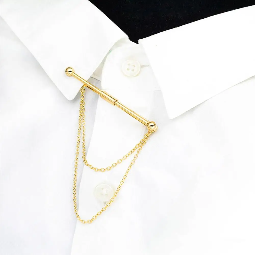 Exposure Multi-color Tassel Cross Pendent Non-injury Clothing Women Collar Bar Tie Clip Men Collar Clip Neckwear Accessories