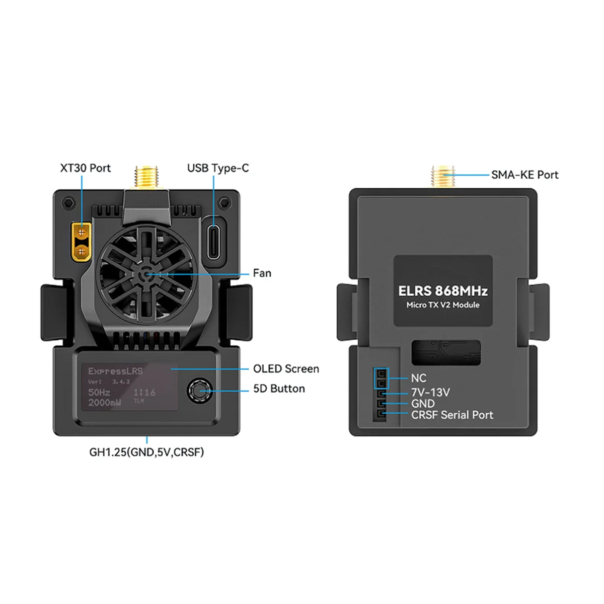 Micro-Tx V2 Module 1W 2.4Ghz for Fpv Radio Transmitter Drone Quadcopter Enhanced Range Improved Signal Stability