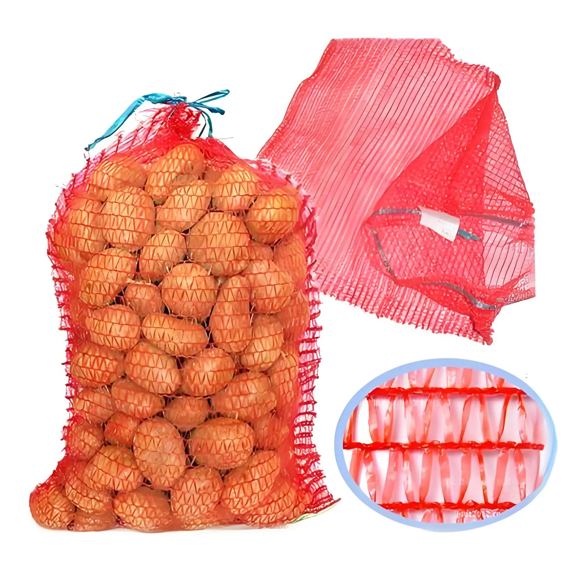 

2025China Factory PE Raschel Mesh Fruit Net Bags Agriculture Garden Vegetable Protection Potatoes Onions Mesh Bag