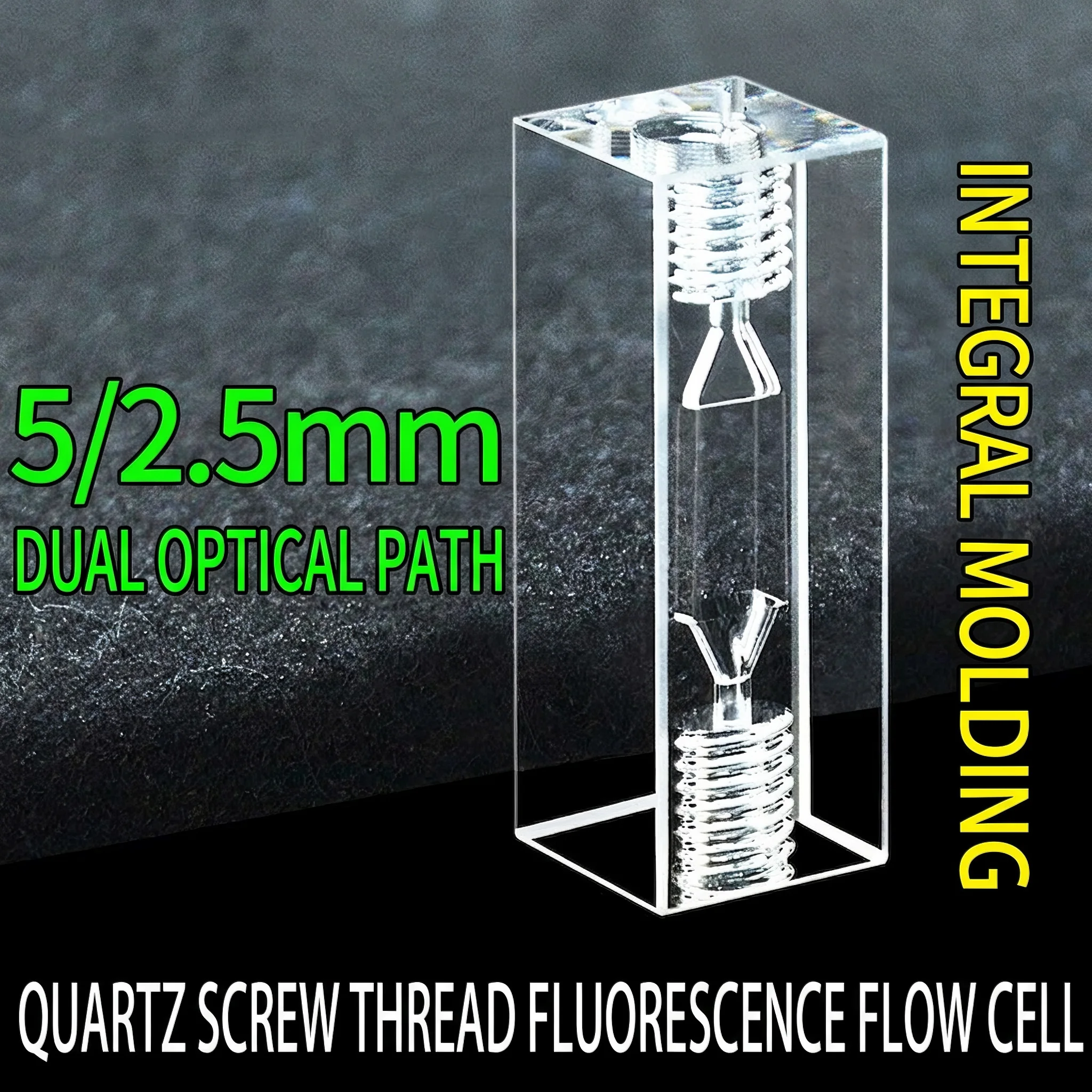 5/2.5mm Dual Optical Path Quartz Flow Cuvette 125ul Four-sided Transparent Fluorescence Cell