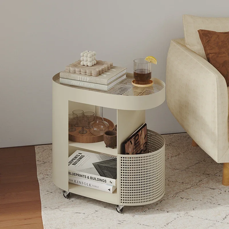 Cream Style Storage Rolling Cart Modern Living Room Utility Hotel Salon Trolley Beauty Salon Furniture Carrinho Multiuso FYST