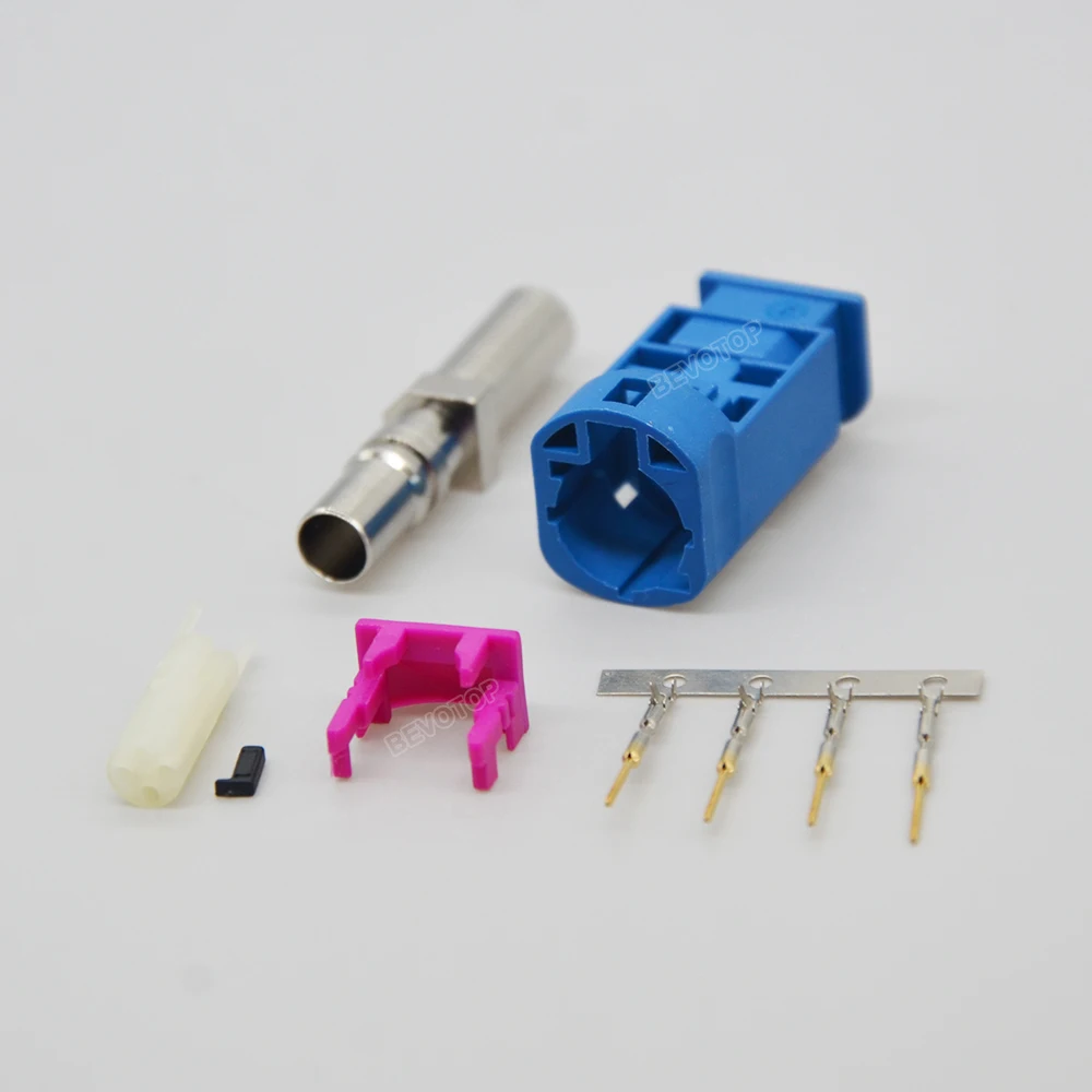 BEVOTOP 4Pin HSD Connectors Signal Blue 5005 Code C HSD Male Plug Car Vihicle HSD LVDS Connector for Dacar 535 4 Core Cables