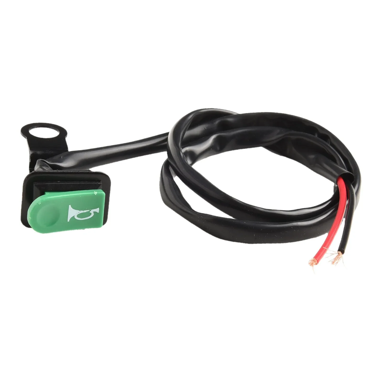Green Resettable Push Button Switch For Motorcycle Power Control With Reflector Iron Bracket – Easy Install, 10mm Mounting Hole